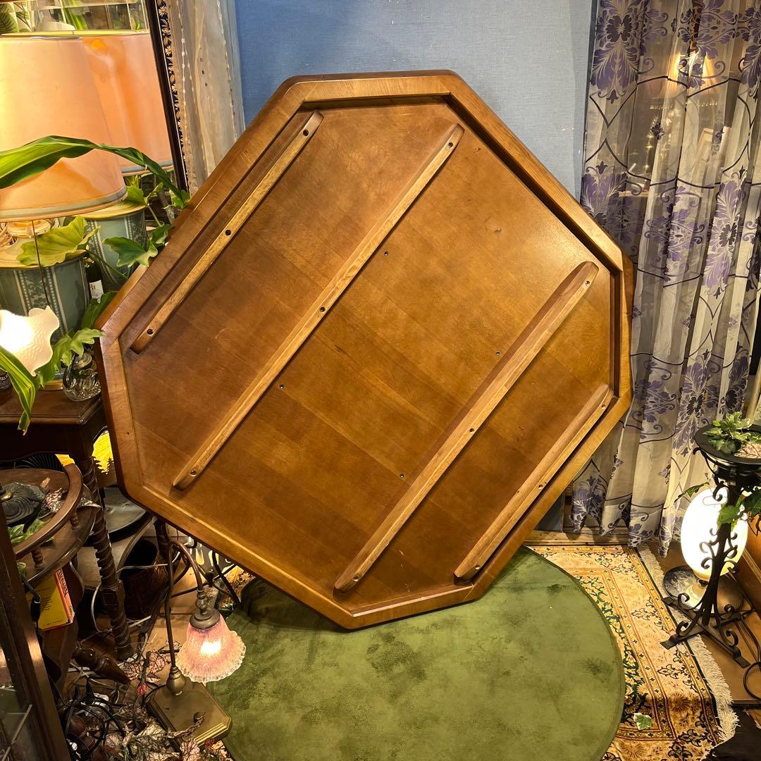 moi 　カリモク　ヴィンテージ オーク　８角　ダイニングテーブル