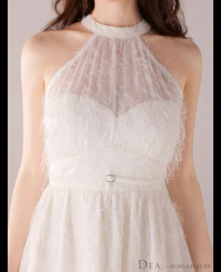 DEA. by ROBE de FLEURS/フリンジジャガードドレス　Sサイズ