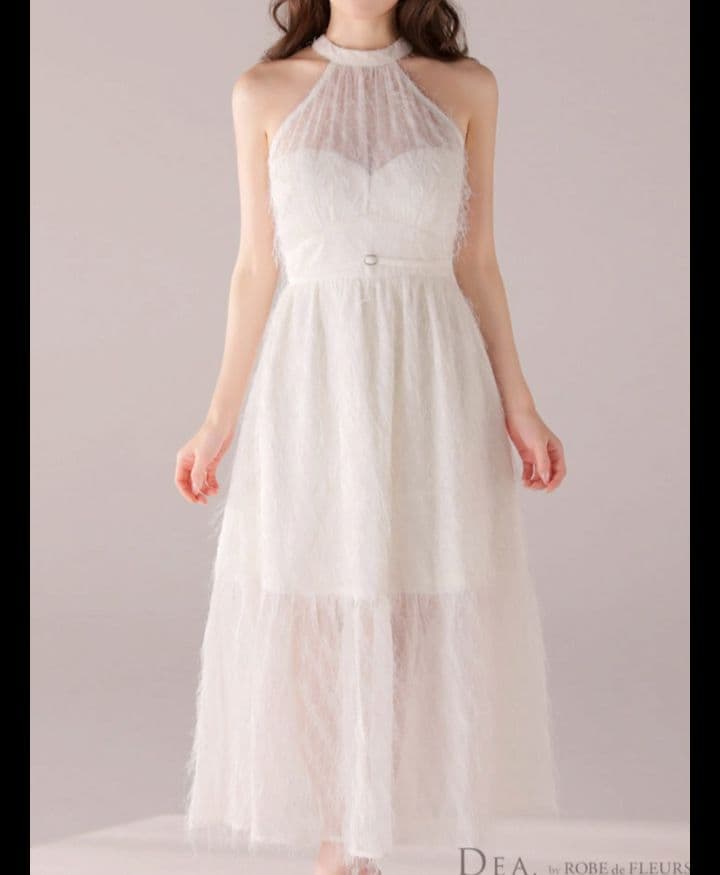 DEA. by ROBE de FLEURS/フリンジジャガードドレス　Sサイズ