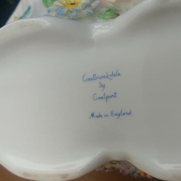 coalport コールポート】バスケット 花のアップリケ✾優しい色合い