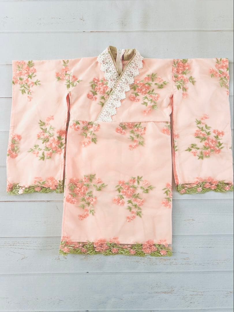 キャサリンコテージ　着物ワンピース& 被布セット＋七五三用草履スリッポン　３歳