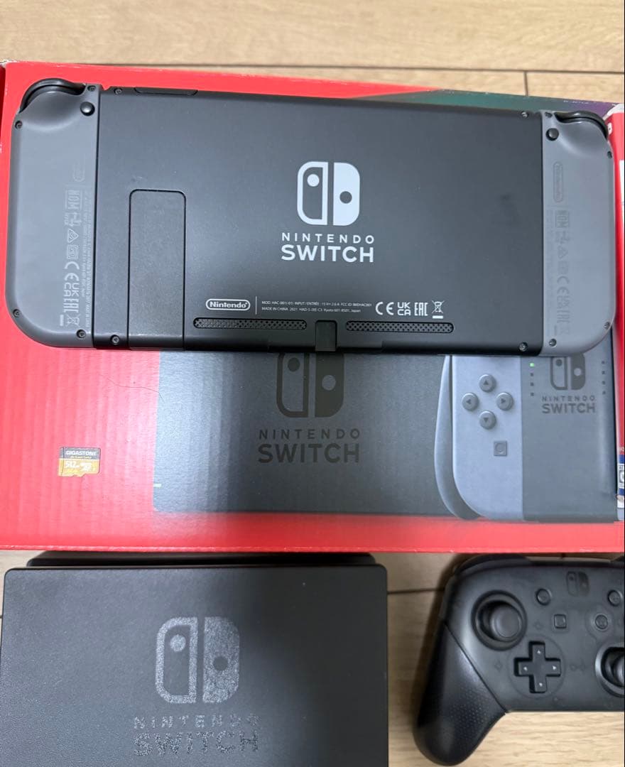 Nintendo Switch 本体 グレー　スイッチ　SDカード付き
