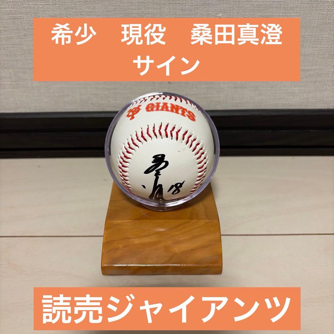 希少】 桑田真澄 サインボール 読売ジャイアンツ 現役時代 台座付き