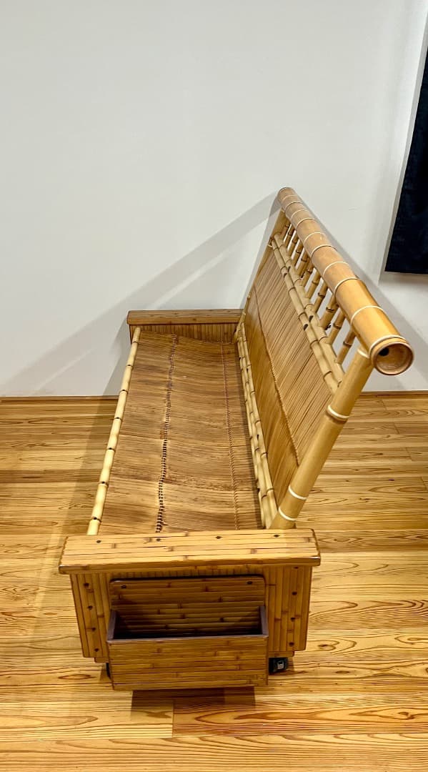 梅里竹芸 ソファ 竹製 健康椅子 長椅子 竹家具 キャスター付き 和風 1