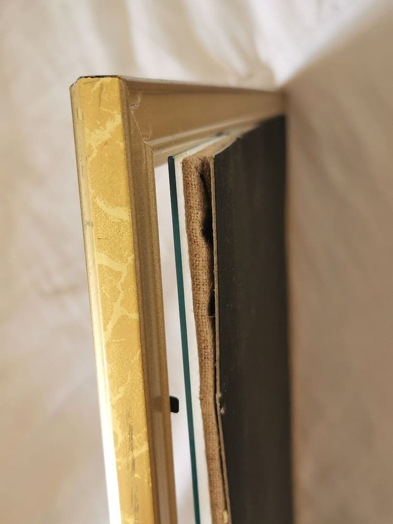 アンティーク ニードルポイント刺繍 ガラス額装 マルシェ 朝市の賑わい