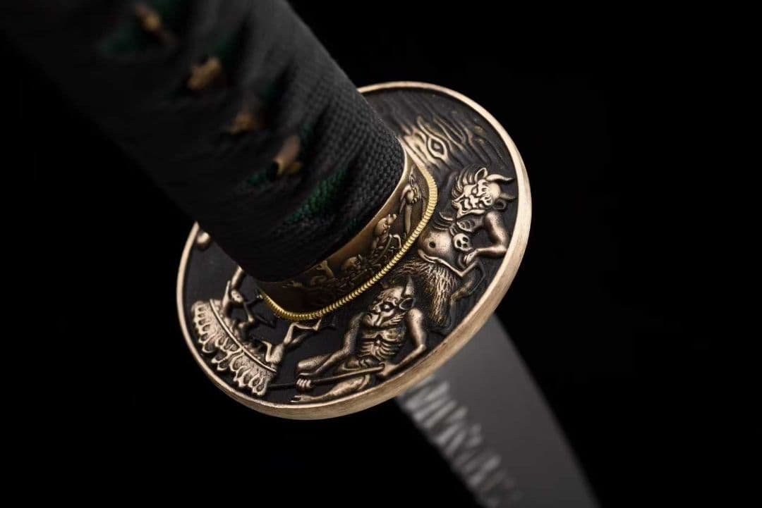 【鬼侍短刀】古兵器 武具 刀装具 日本刀　模造刀 居合刀 武士道 鑑賞用 美術刀