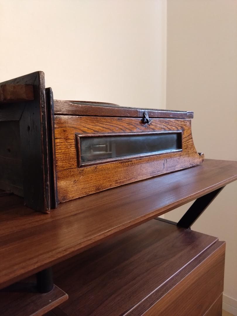 柱時計　精工舎　筋ガラス　座敷時計　ユンハンス　琺瑯　アンティーク　ゼンマイ