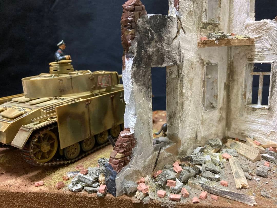 ドイツIII号戦車　ミリタリー　ジオラマ