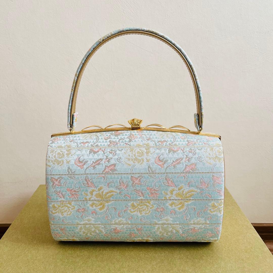 【新品未使用品】振袖用バッグ　草履　成人式　振袖　西陣織　正絹　Lサイズ相当