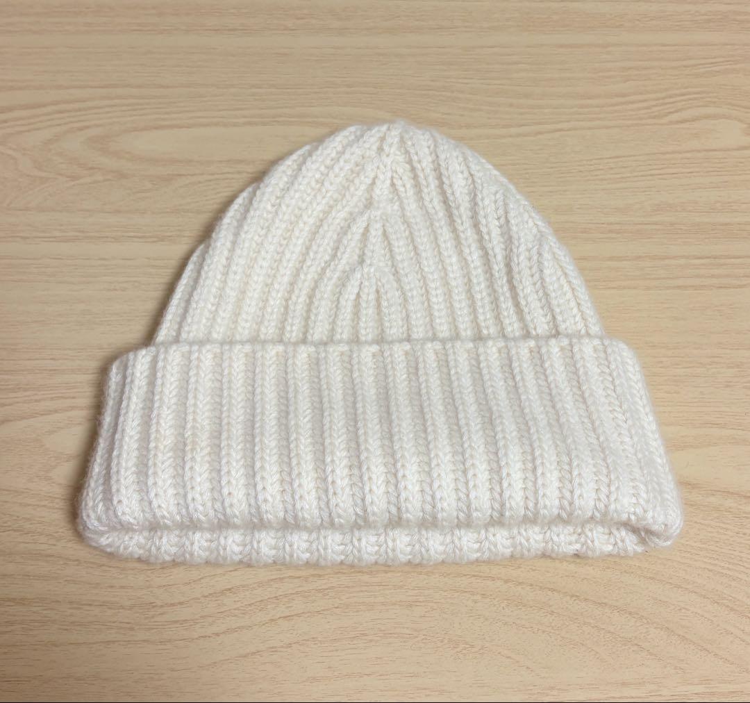 Drawerドゥロワー】畦編み ニット キャップカシミヤ100％ /ベージュ