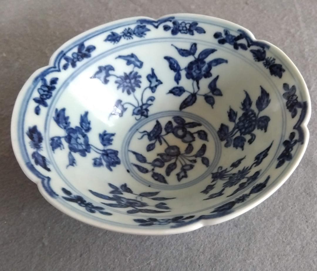 Salvia Shop様専用出品】中國古陶磁器 大明宣徳年製 青花四季六輪鉢