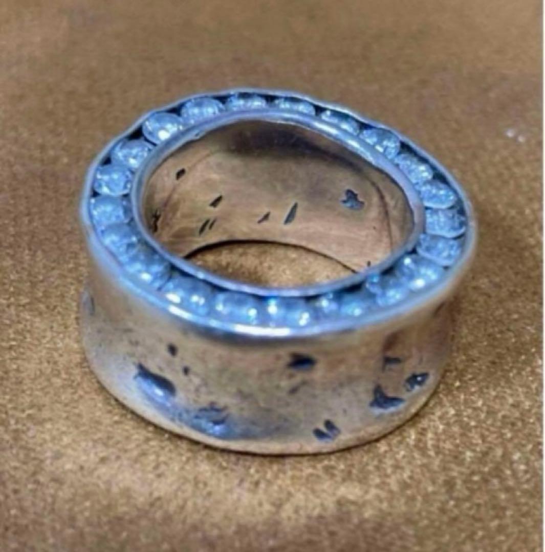 【値下げ】e.m. イーエム　サイドジルコニア埋め込みリング　13号