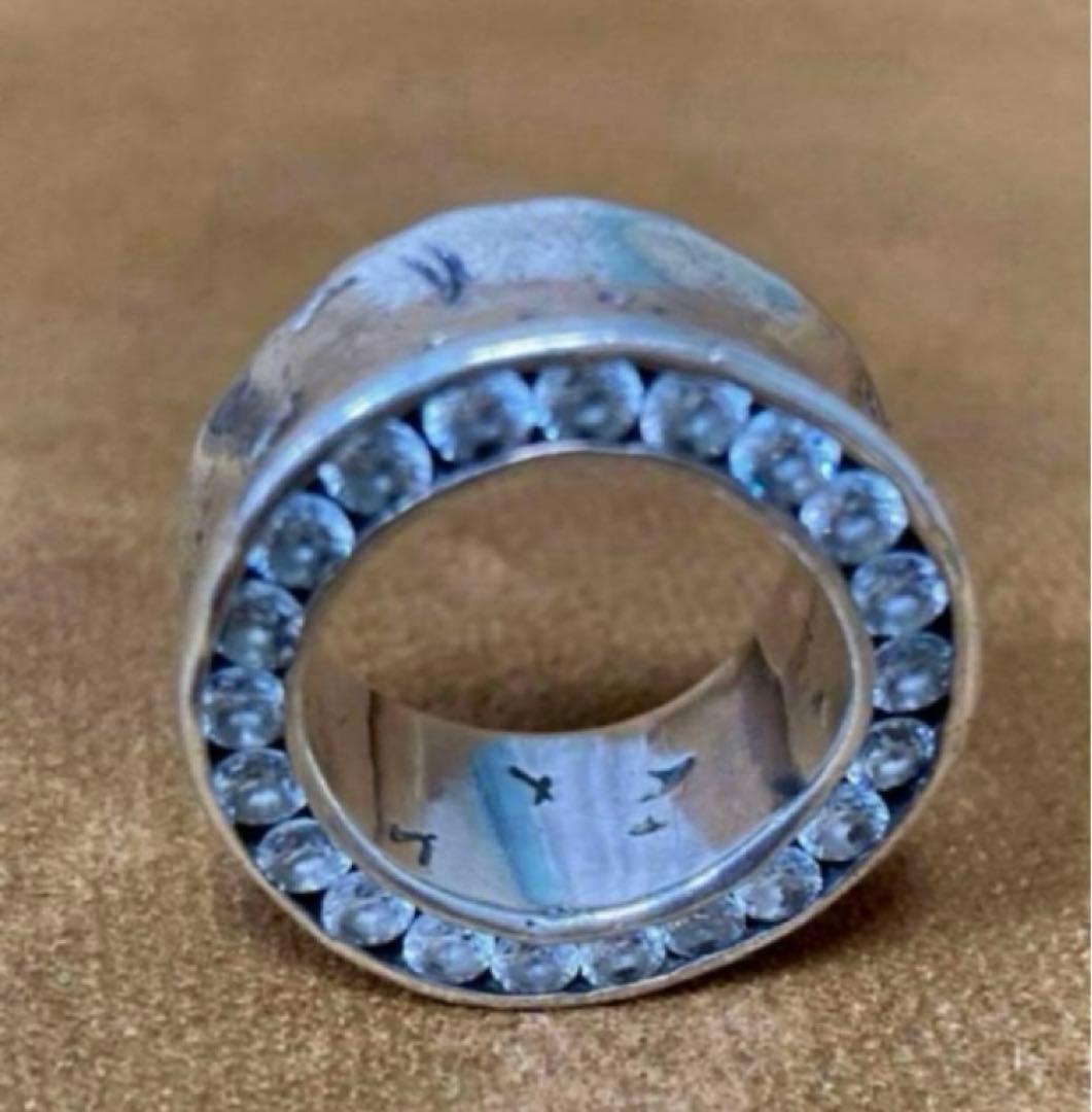 【値下げ】e.m. イーエム　サイドジルコニア埋め込みリング　13号