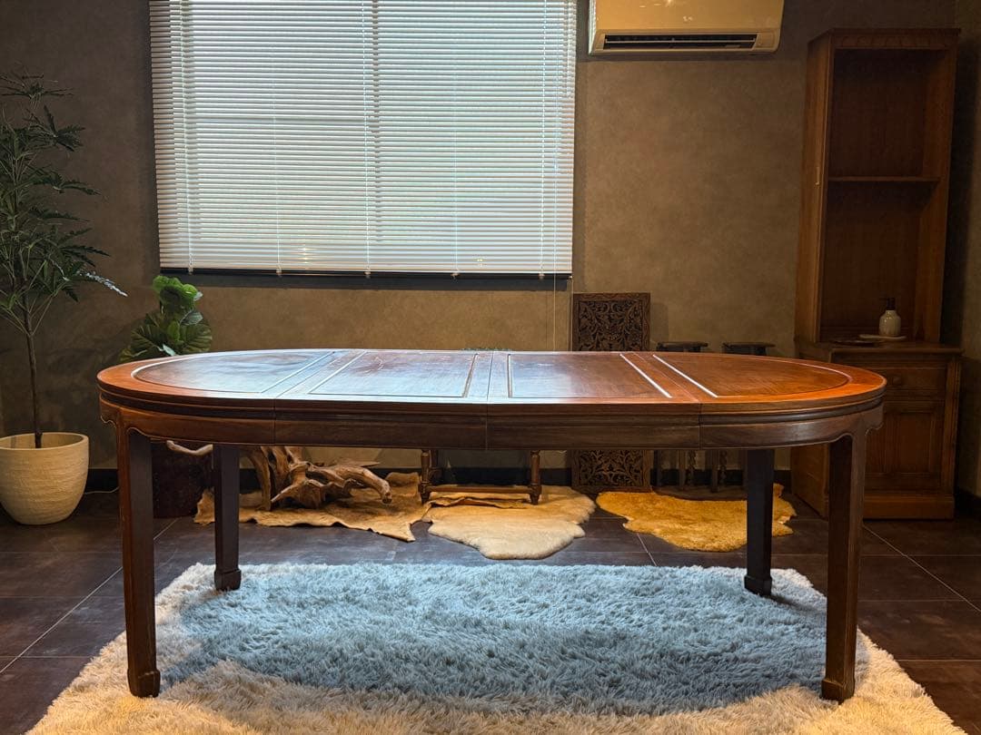 唐木　花梨　8人掛け　エクステンションテーブル　ダイニングセット　IIR