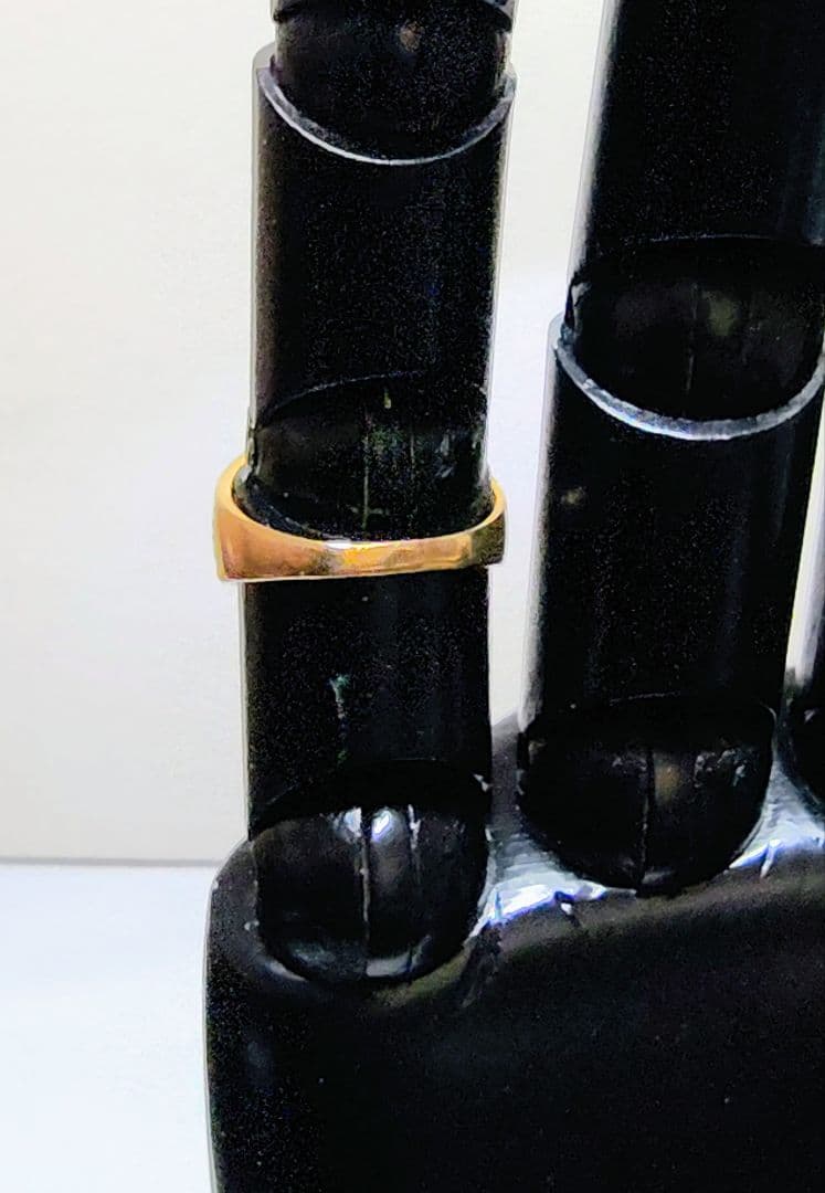 ゴールド K18 ブラックサンゴ デザインリング サイズ18号【中古・お買得品】