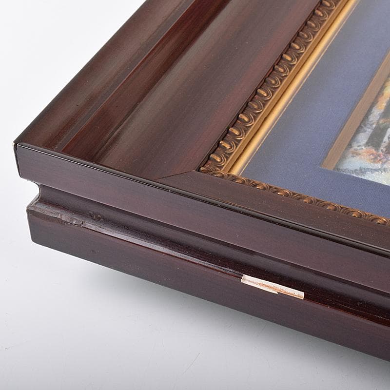 リモージュ磁器 七宝焼 リモージュ・エマイユ 冬景色文額 額装 G R7857B