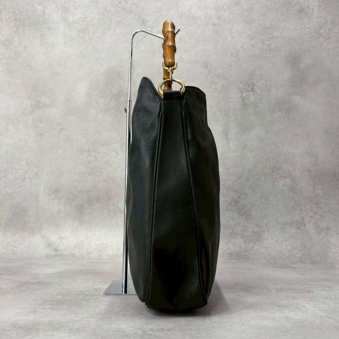 GUCCI グッチ バンブー 2wayハンドバッグ ショルダー レザー ブラック