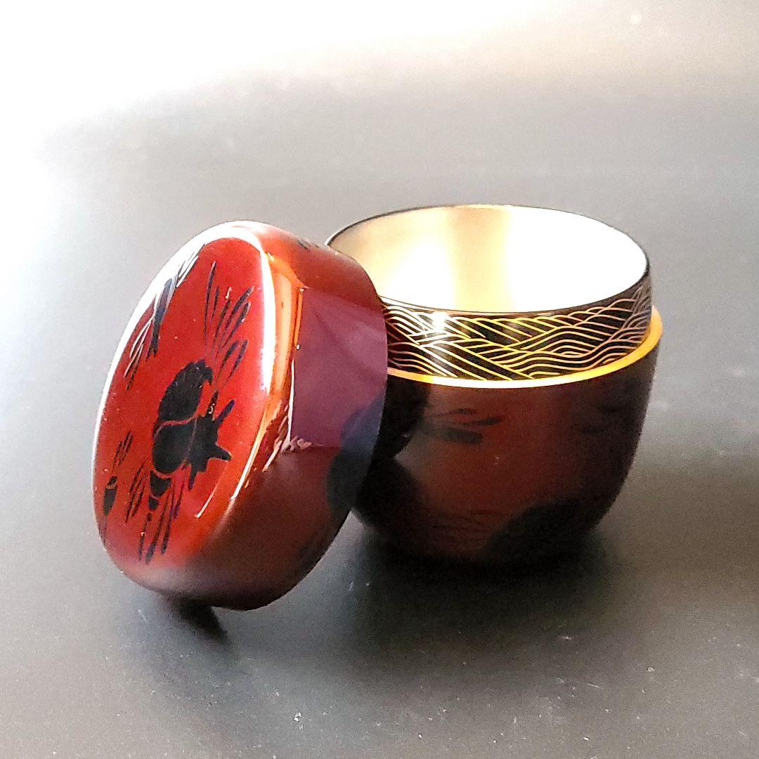 茶道具 溜塗 海松貝 内銀 大棗 中村宗尹 共箱 加賀蒔絵 棗 茶