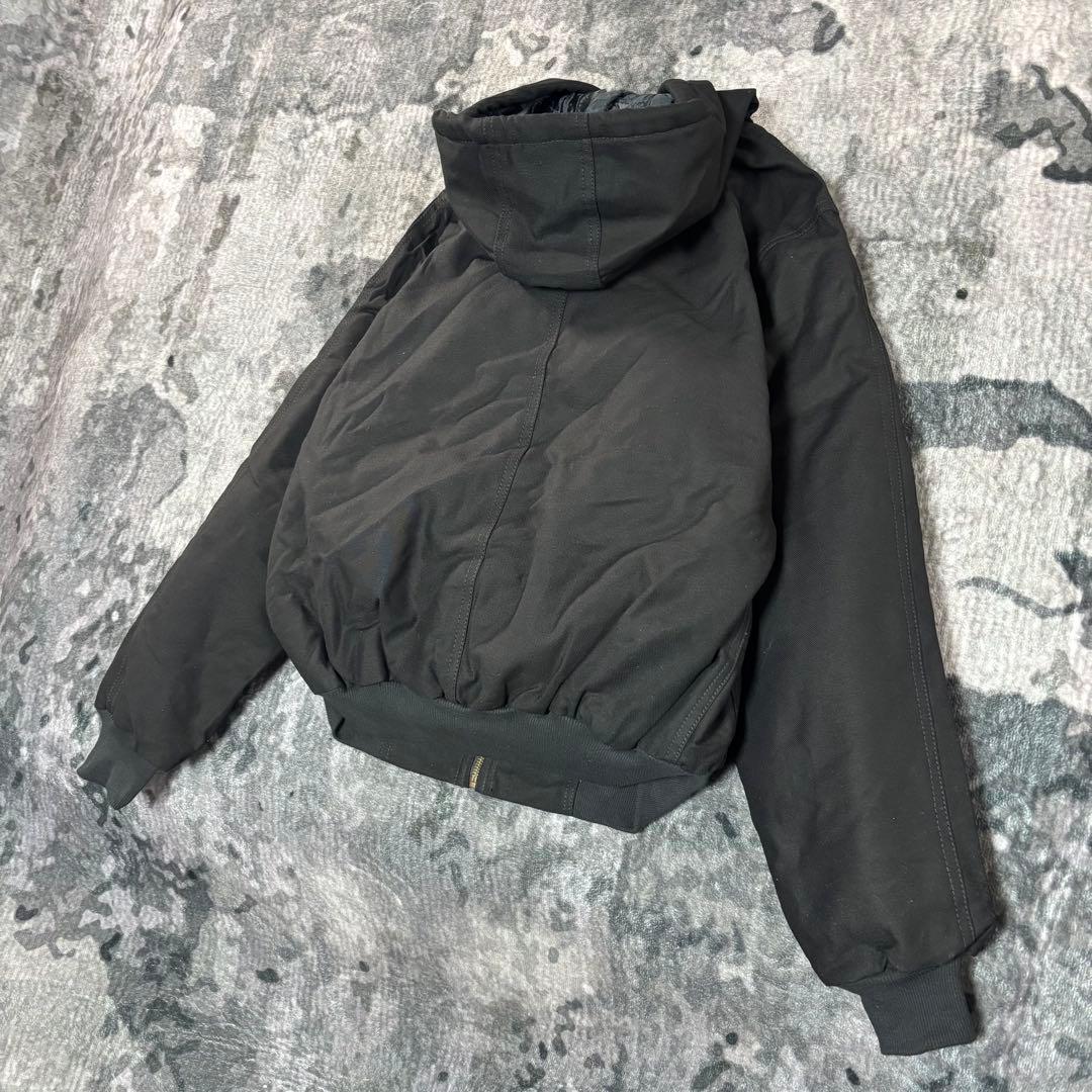 Carhartt フーディ Mサイズ キルティング レザーロゴ リワーク Y2K