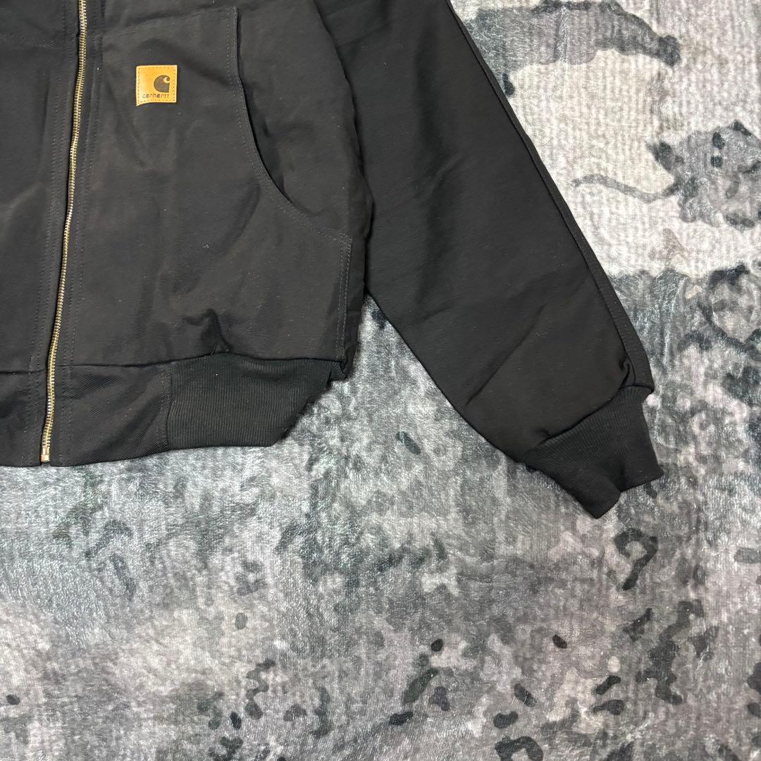 Carhartt フーディ Mサイズ キルティング レザーロゴ リワーク Y2K