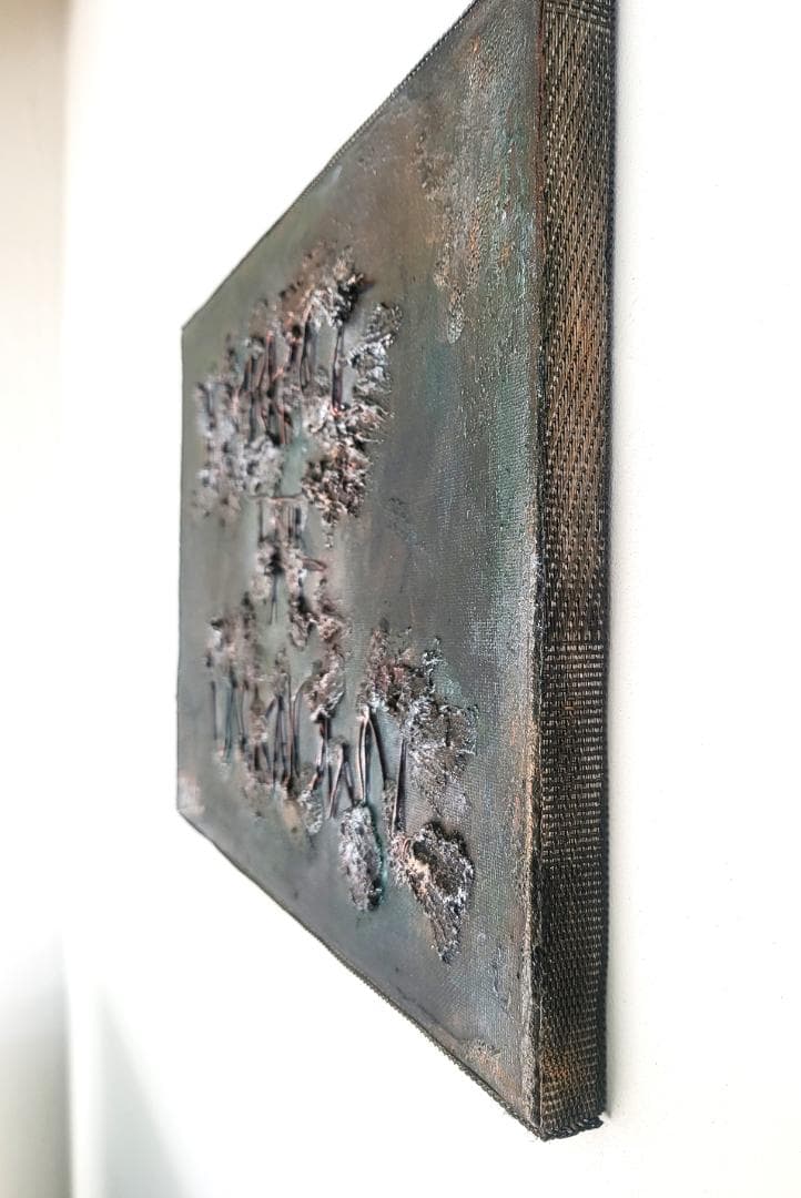 見えない境界 - 抽象画 24×33㎝ キャンバス F4号 原画1点のみ モダン