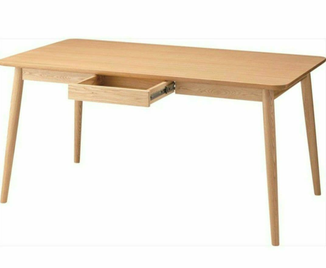 専用※展示品※アッシュ材木製ダイニングテーブル（引き出し付き）