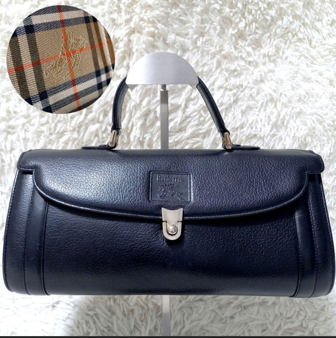 ●希少●　BURBERRYS　筒型　ノバチェック　シャドウホース　ハンドバッグ