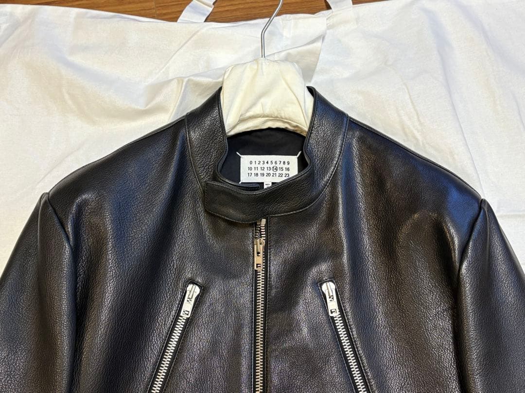 メゾンマルタンマルジェラ 定番八の字5zipシングルライダース