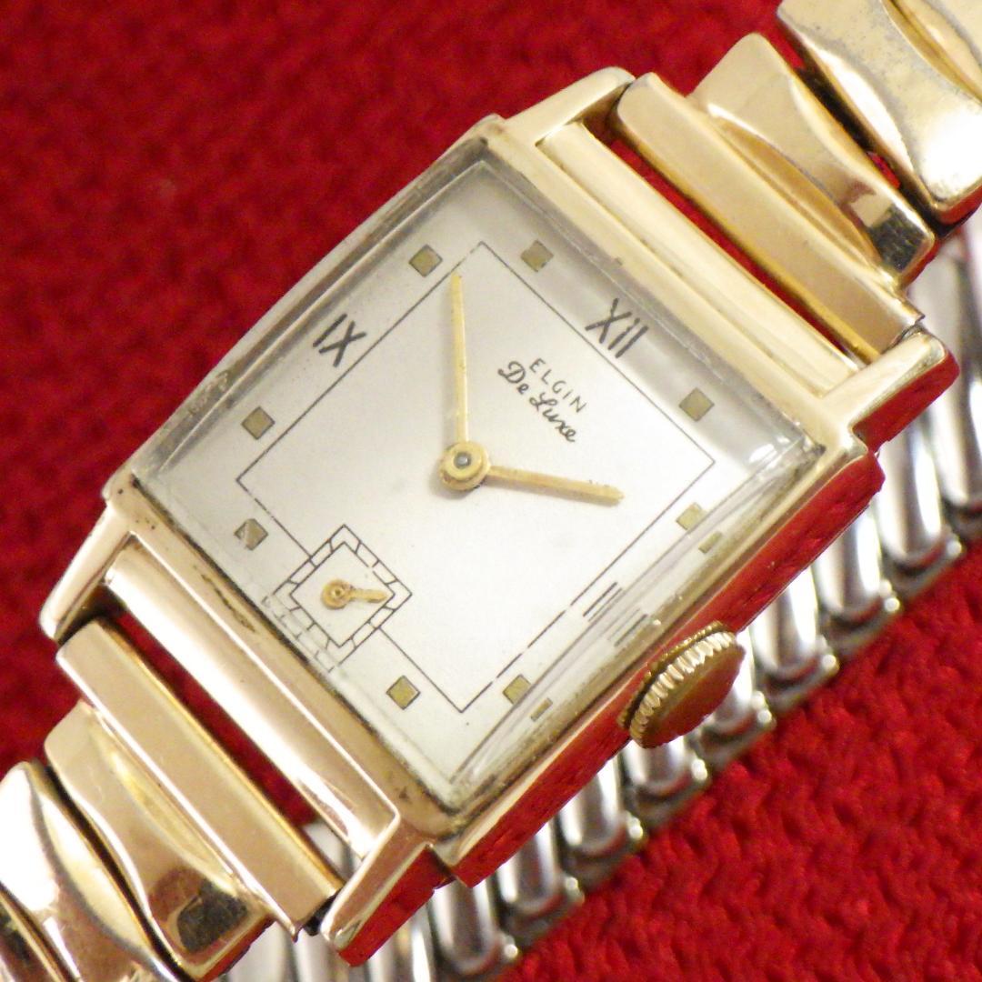 最終値下】【1945年】エルジン デラックス USA製 10金張 手巻き腕時計