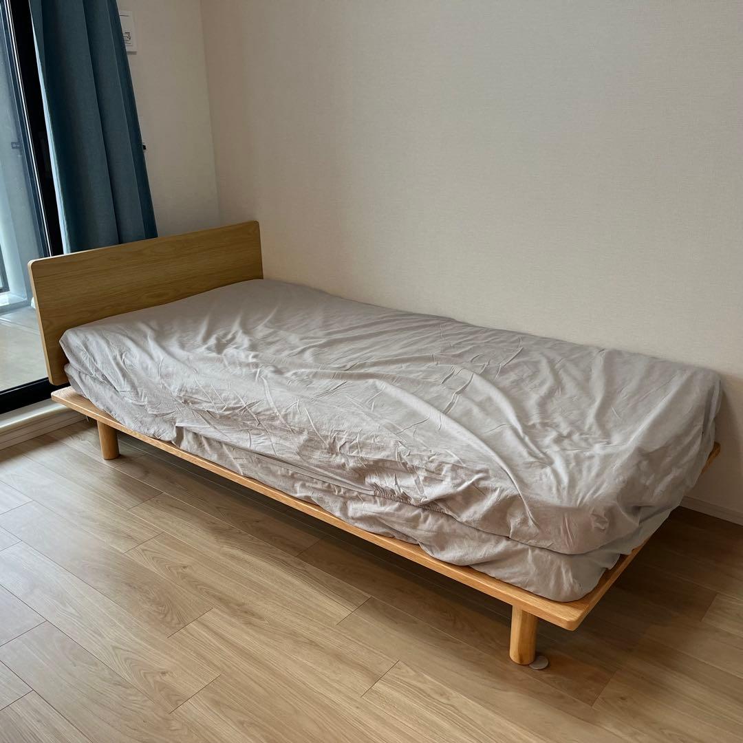 無印良品 オーク材 シングルベッドフレームヘット付き