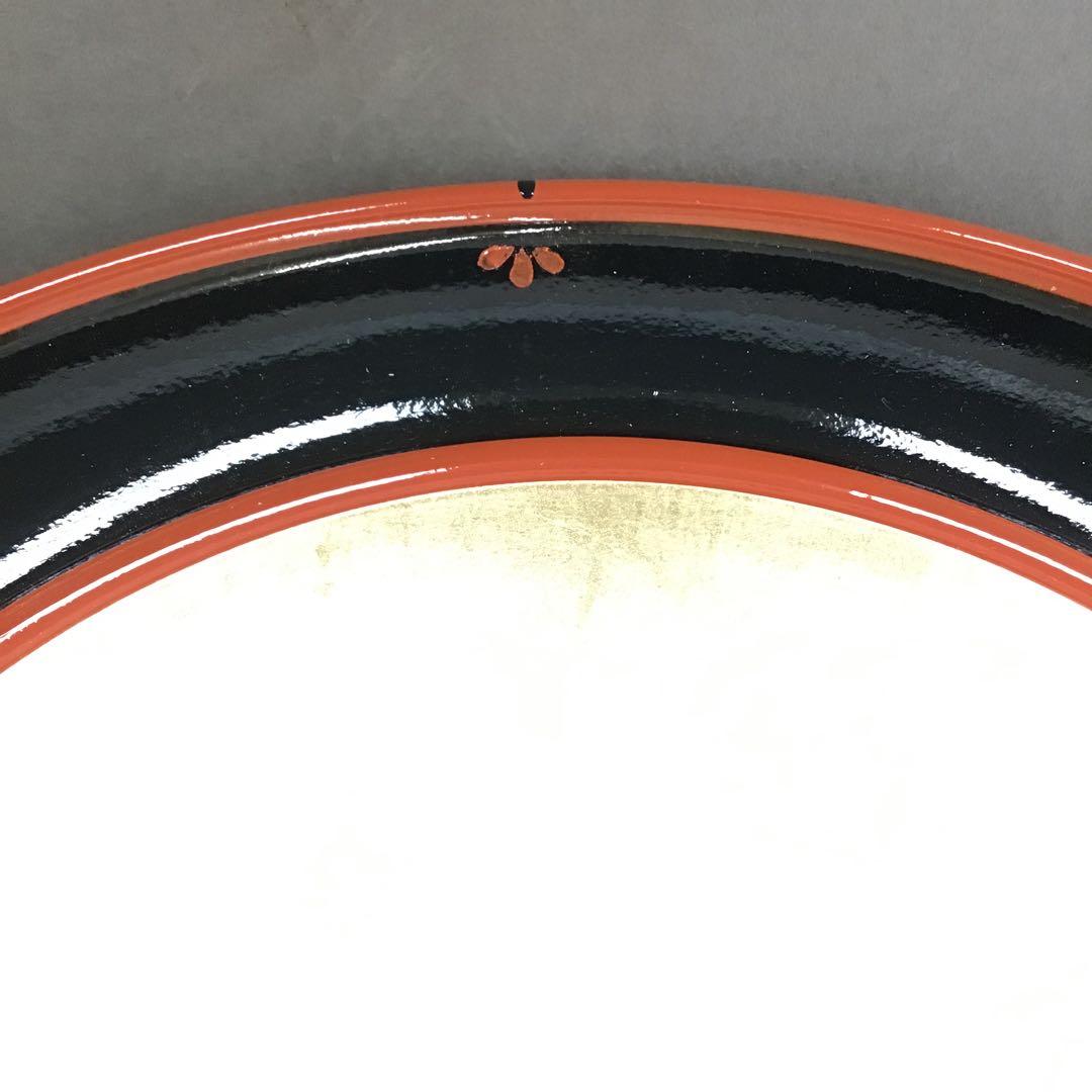 茶道具　漆器盆　朱塗金箔盆　床飾りや実用性も兼ねる　紙箱　S60BN