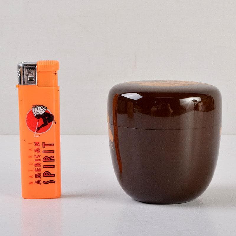 茶道具 蒔絵師 中村湖舟作 松蒔絵 棗 共箱 V 8815