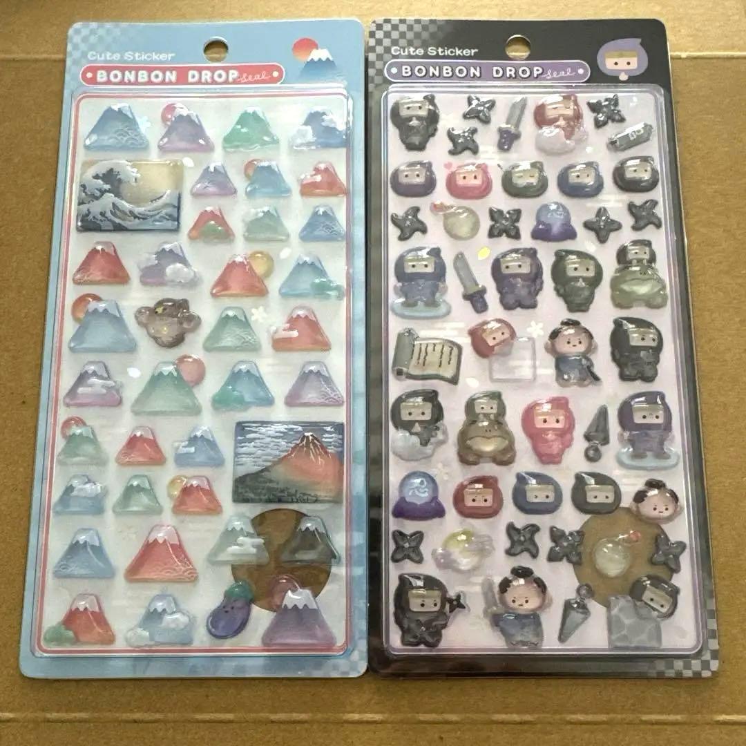 正規品 ボンボンドロップシール 和柄 富士山 忍者 2枚セット - メルカリ