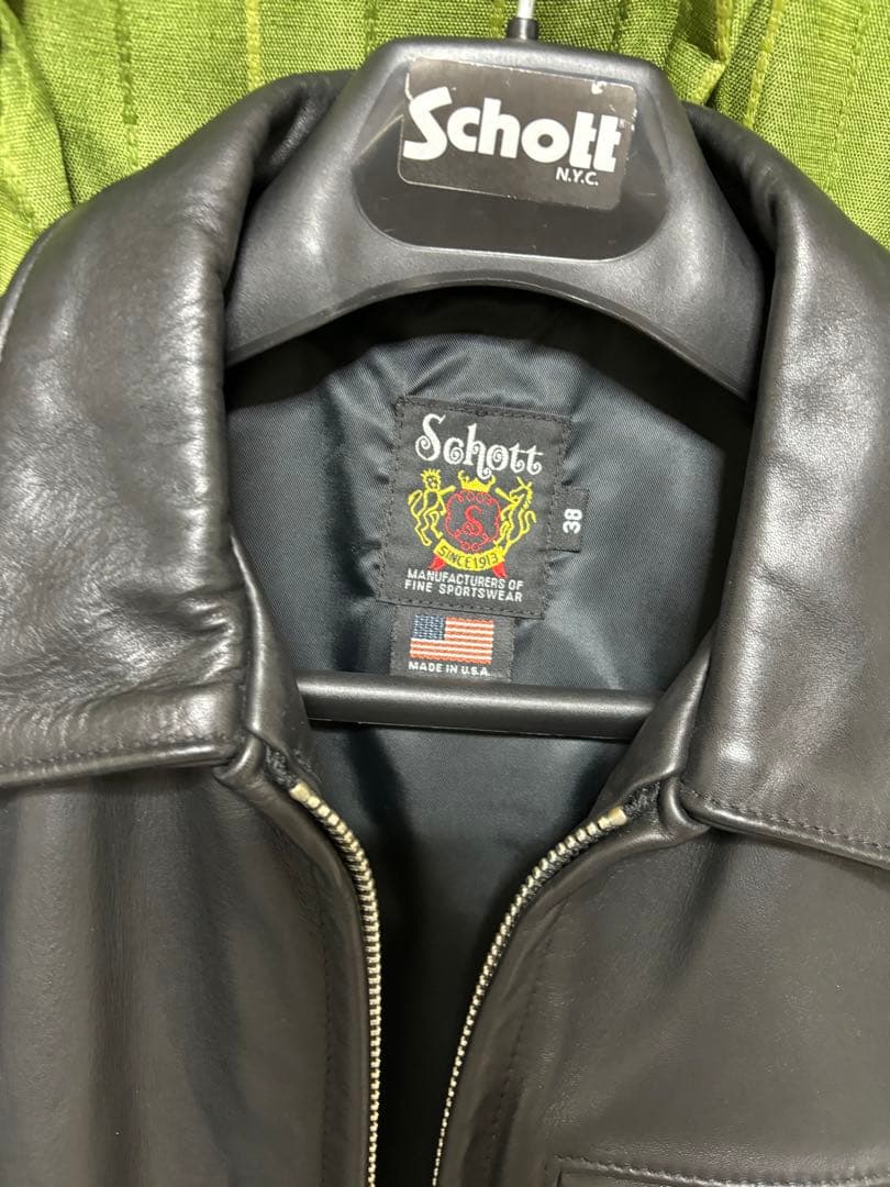 Schott レザーシングルライダースジャケット 38