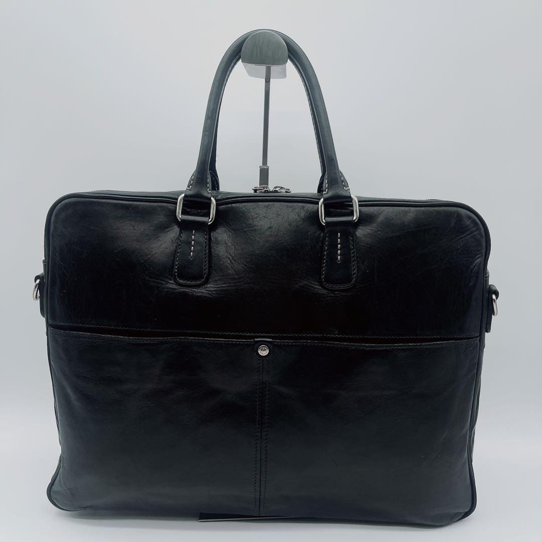 【ソメスサドル】ビジネスバッグ レザー ブラック A4サイズ収納可