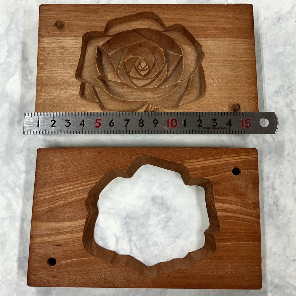 C-17他 菓子型 薔薇 木型 木製 和菓子 骨董 レトロ アンティーク 年代物