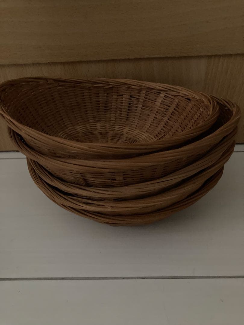 40年前ブロカントショップ購入ディスプレイラック飾り棚マス目箱柳カゴ5個