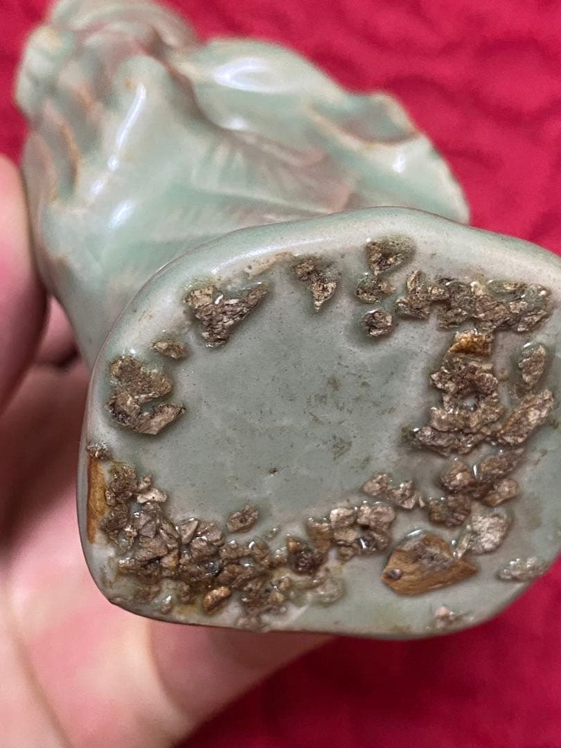 12世紀 高麗青磁 文官形水滴　 (検/文房具李朝徳利酒器新羅唐津古宋備前）