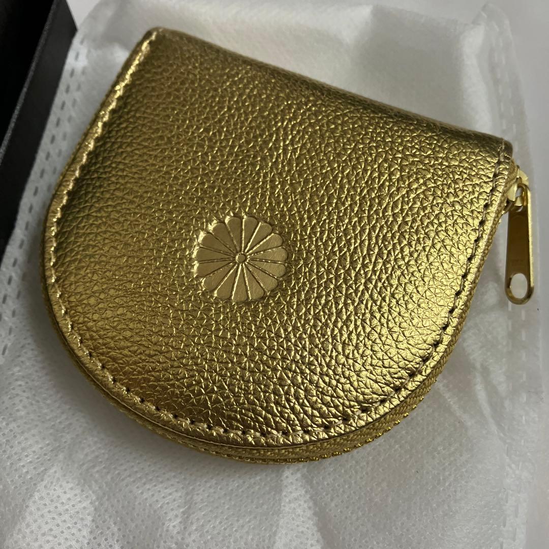 ゴールド レザー ケース 皇居財布