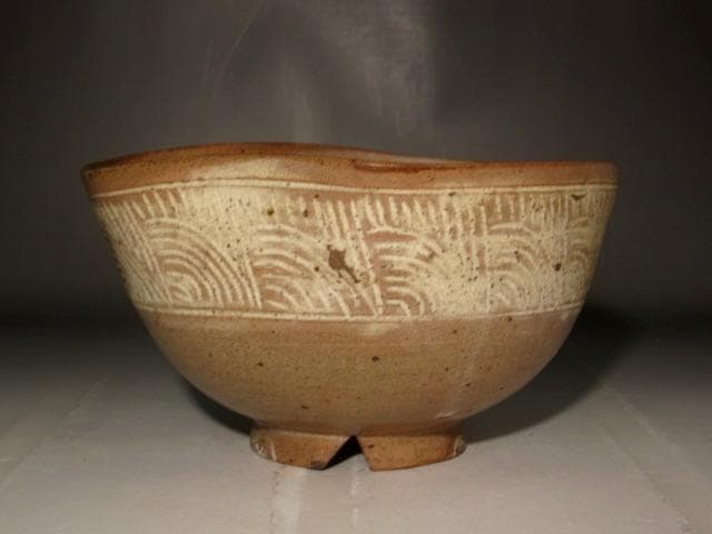 時代 朝鮮三嶋茶碗 「清友」即中斎花押の逸品 r299