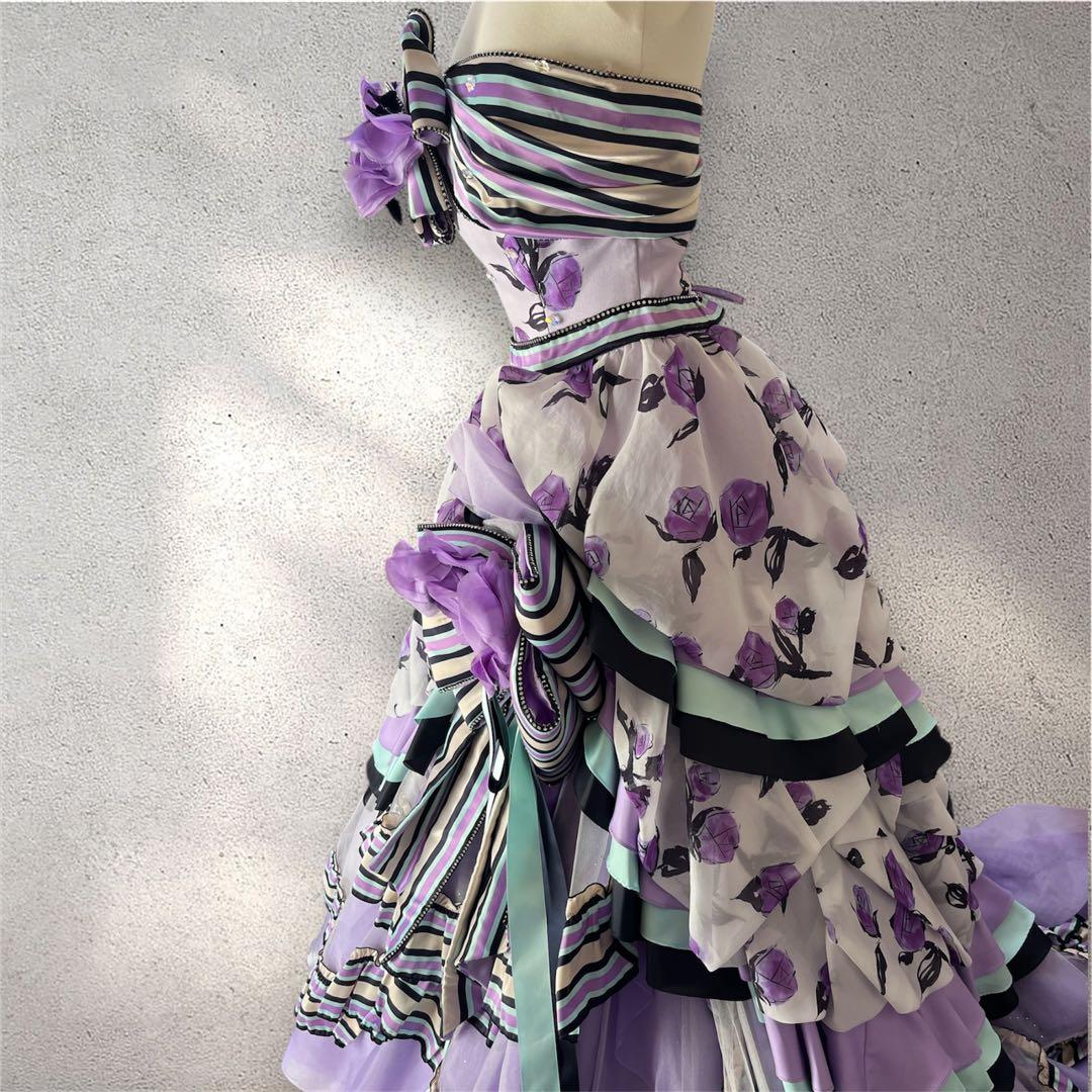 【希少】シェーナドゥーノ 神田うの カラードレス 花柄 紫 結婚式