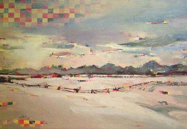 油絵 菅家令子 絵 絵画インテリア 額付(白) uF6-060204 風景雪景色