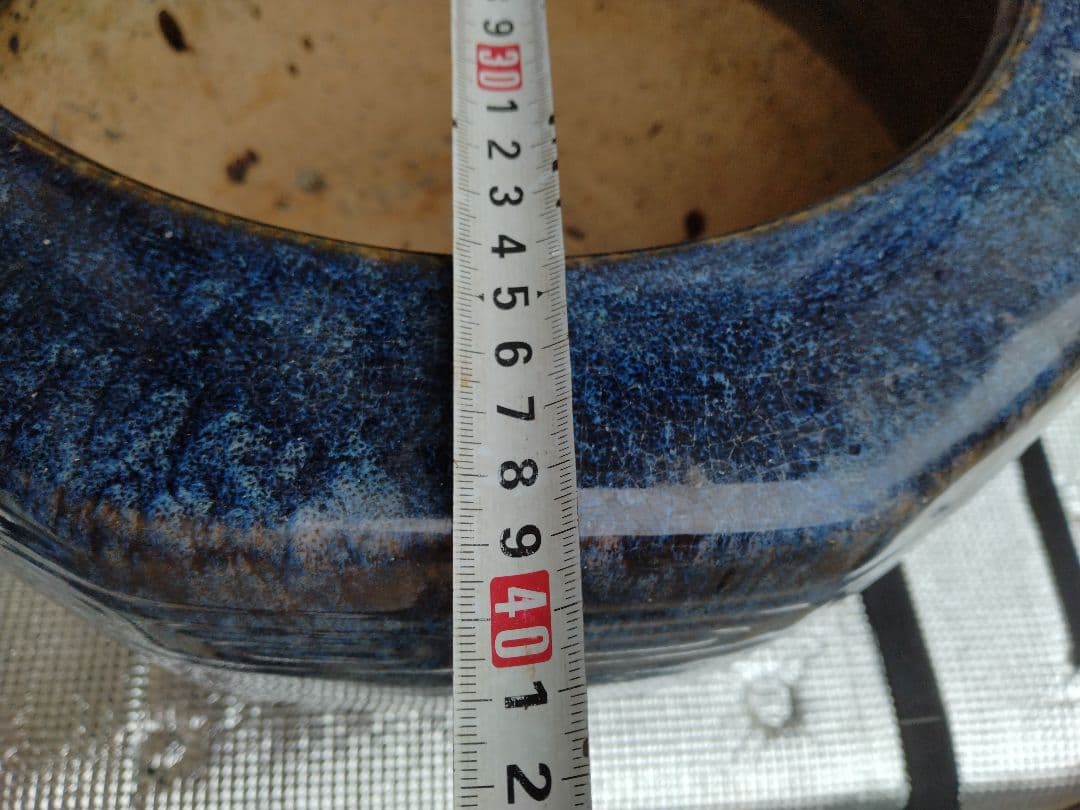 火鉢 海鼠釉 鉢 金魚鉢 睡蓮鉢 染付 メダカ鉢 釜道具 灰道具