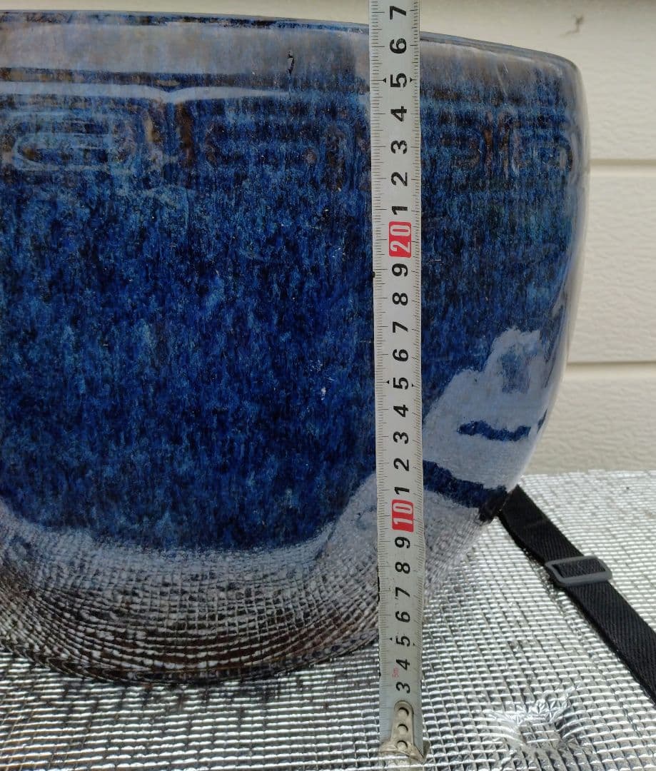 火鉢 海鼠釉 鉢 金魚鉢 睡蓮鉢 染付 メダカ鉢 釜道具 灰道具