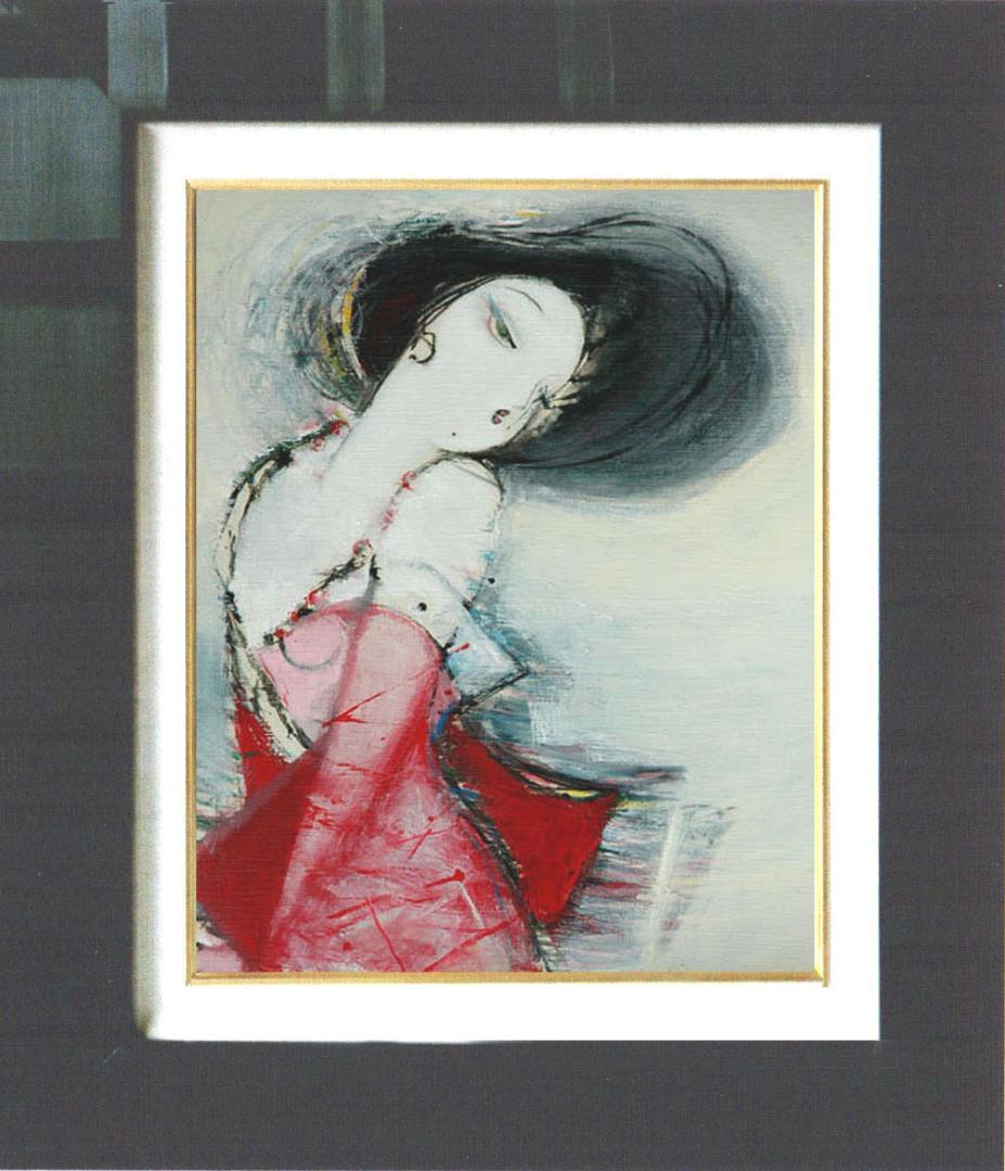 油絵 菅家令子 絵 絵画 インテリア F6-082711 人物 女性像