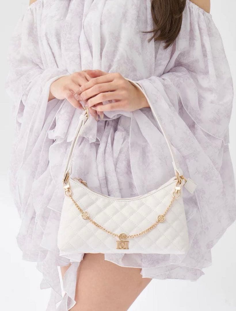 darich キルティングチェーンハンドミニバッグ　WHT