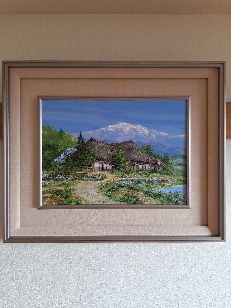 木下龍之介 作　里の民家 岩手 油絵 F4号 長辺333ｍｍ