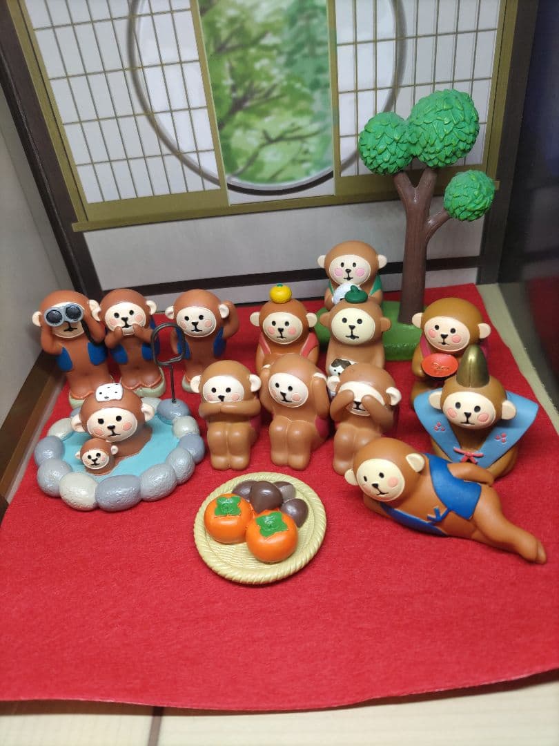 申　三 猿　ポジティブ　サル　干支 set　デコレ　コンコンブル