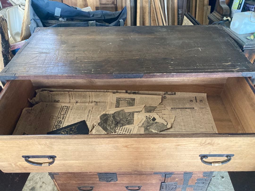 江戸後期から明治 福島桐箪笥 商家箪笥 上下2段