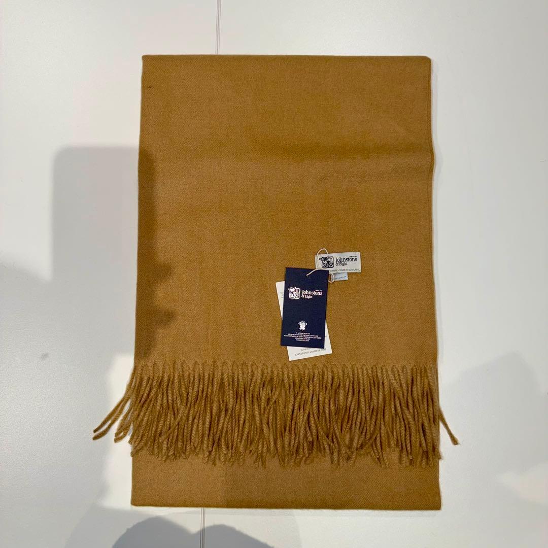 ジョンストンズ カシミア 大判ストール マフラー キャメル(即発